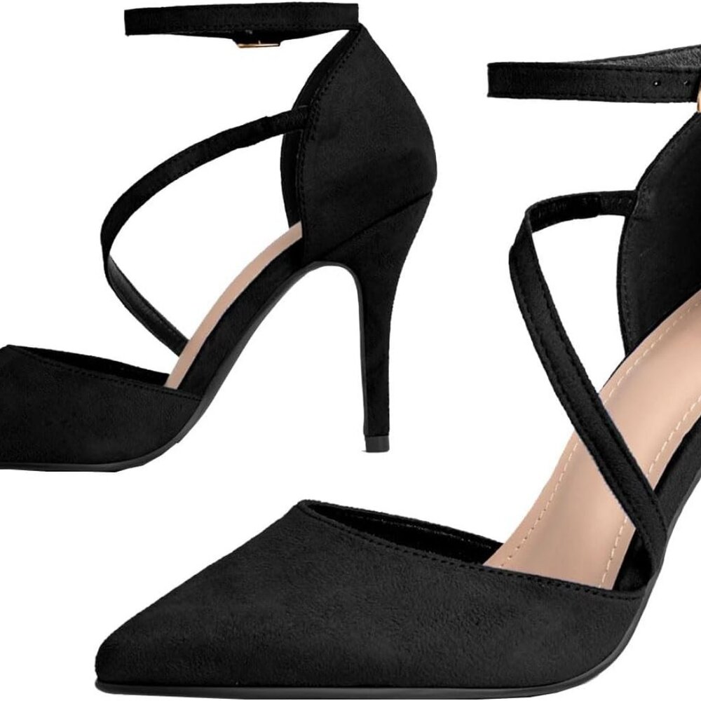 Womens High Heels Strappy Suede Stilettos Size EU 35 / US 5